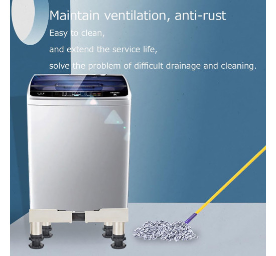 MQZHUK Опорна рама для холодильника JHZY2-Z240220W-D3-15, регульована довжина/ширина основи 30-48 см, висота 15 см, білий (5138)