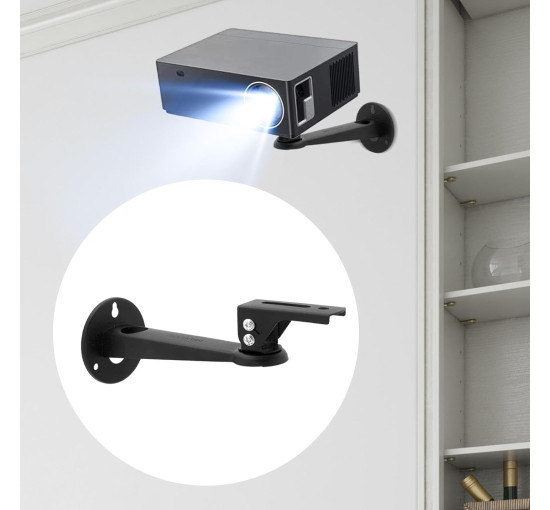 Настінне кріплення ATORSE  з монтажними гвинтами, поворотне на 360°, для телевізорів, аудіо, проекторів, чорне (0075)