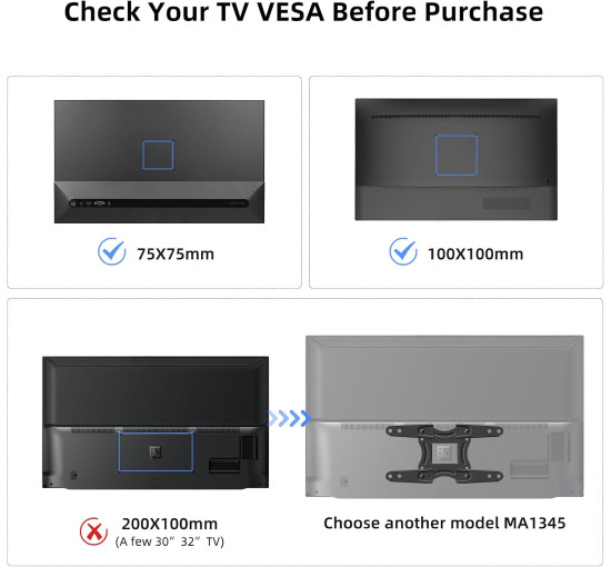 Настінне кріплення Suptek MA2720_SML для телевізора з діагоналлю 13-32 дюймів, чорний (4075)