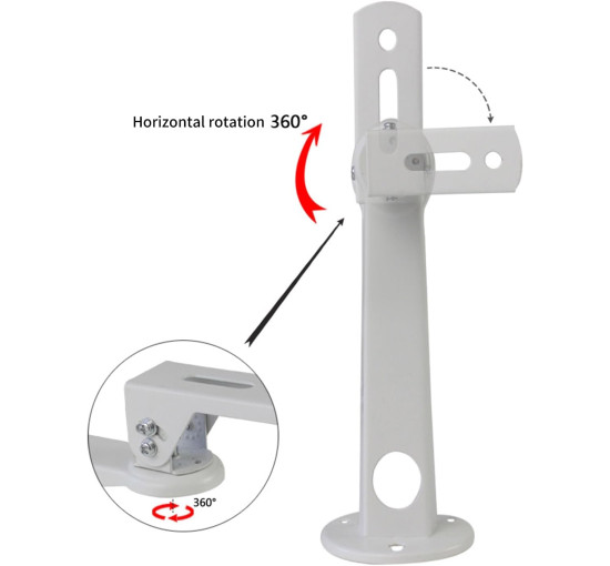Настінний кронштейн Psdndewwдля підвіски проектора з можливістю обертання на 360°, розширюваний, 7,9-дюймовий, білий (0076)