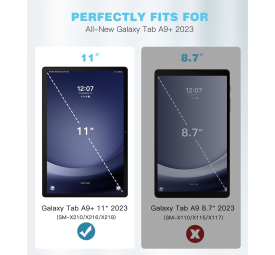 Обертовий чохол TiMOVO для Samsung Galaxy Tab A9+/A9 Plus 11 дюймів, чорний (2183)