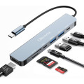 Многопортовый адаптер Oliveria USB C HUB с USB C на 4K HDMI, 7-в-1, 100 Вт (5027)