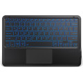 Підсвічена Bluetooth-клавіатура EasyAcc k03 з тачпадом, надлегка QWERTZ, бездротова клавіатура з 7 кольорами, чорна (2037)