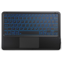 Підсвічена Bluetooth-клавіатура EasyAcc k03 з тачпадом, надлегка QWERTZ, бездротова клавіатура з 7 кольорами, чорна (2037)