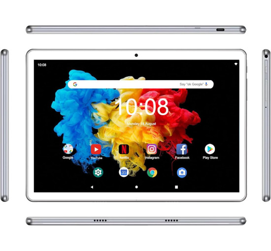 Планшет Niuniutab KT107 Android, 10", 2-SIM карты, 4 ГБ оперативной памяти, 64 ГБ ПЗУ, серебристый (4132)