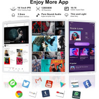 Планшет Niuniutab KT107 Android, 10", 2-SIM карти, 4 ГБ оперативної пам'яті, 64 ГБ ПЗП, сріблястий (4132)