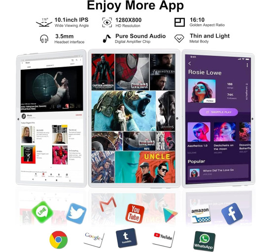 Планшет Niuniutab KT107 Android, 10", 2-SIM карты, 4 ГБ оперативной памяти, 64 ГБ ПЗУ, серебристый (4132)