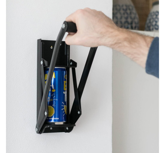 Подрібнювач банок HMF з відкривачкою для пляшок, чорний, 500 мл, пластик, настінний (0138)