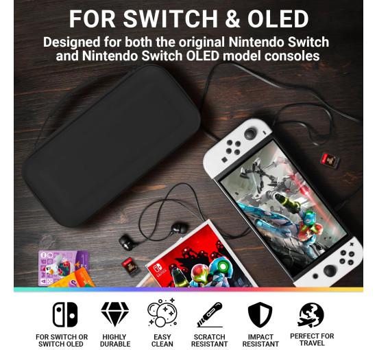 Портативний дорожній чохол Orzly з кишенями для аксесуарів та ігор (3036а)