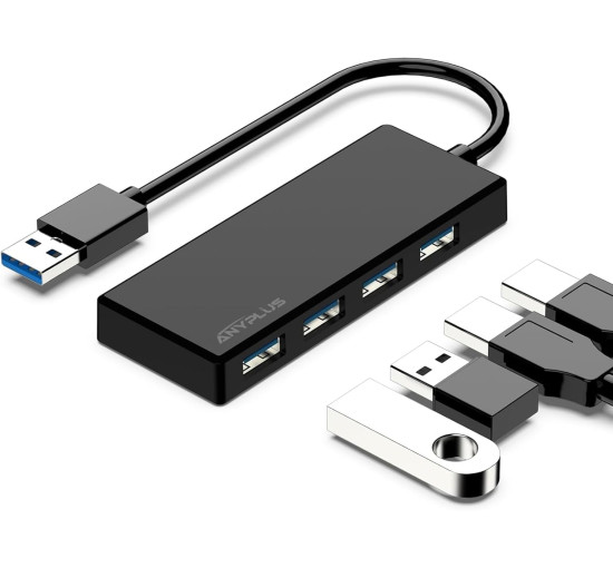 4-портовый USB 3.0 концентратор ANYPLUS, черный (0180)
