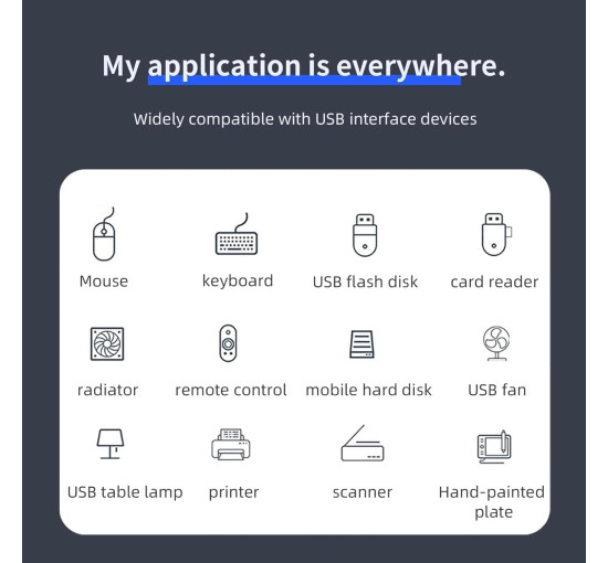 4-портовый USB 3.0 концентратор ANYPLUS, черный (0180)