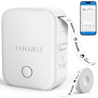 Принтер етикеток Foonii WP9525 Bluetooth із самоклеючимся етикетуванням, білий (2138)