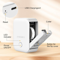 Принтер этикеток Foonii WP9525 Bluetooth с самоклеющейся этикеткой, белый (2138)