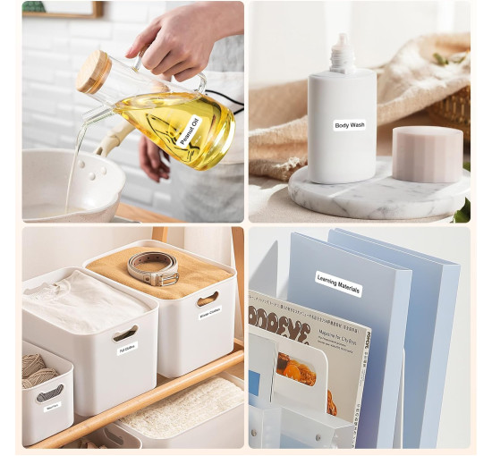 Принтер етикеток Foonii WP9525 Bluetooth із самоклеючимся етикетуванням, білий (2138)