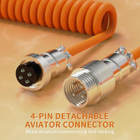 Професійний кастомний кабель MAMBASNAKE C01Ultra USB-C Aviator для ігрових клавіатур, помаранчевий (4177)