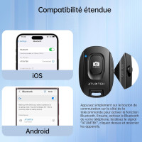 Пульт дистанційного керування камерою ATUMTEK ATYK165 з кнопкою для фото та відео, для iPhone та смартфонів Android, чорний (0033)