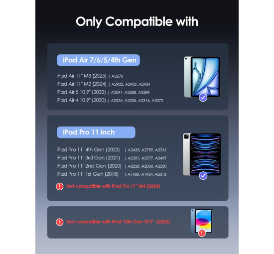 Qulose Чохол-клавіатура QUIPKB109EUBL-UK, для iPad Air 11, чорний (5028)