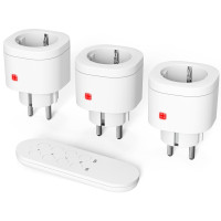 Радіорозетки SURNICE RNW51107 з пультом дистанційного керування, 13 A/3000 Вт, 3 розетки з 1 пультом д/к, радіус дії 70 м, білі (2105)