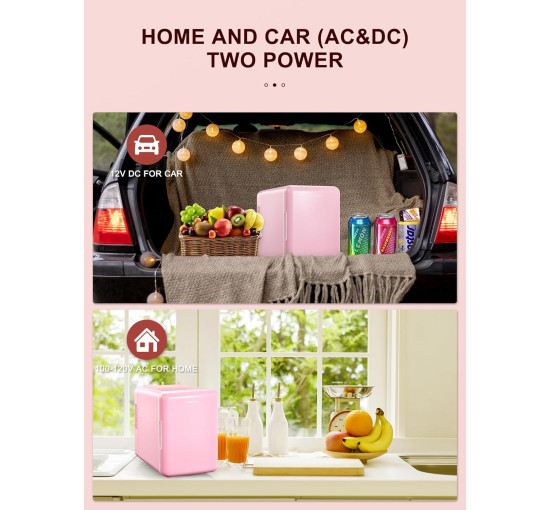 Reemix портативний холодильник-охолоджувач та підігрівач KM-14-4L, 4 літри, рожевий (4197)