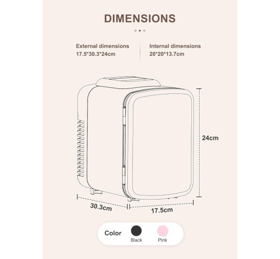 Reemix портативний холодильник-охолоджувач та підігрівач KM-14-4L, 4 літри, рожевий (4197)