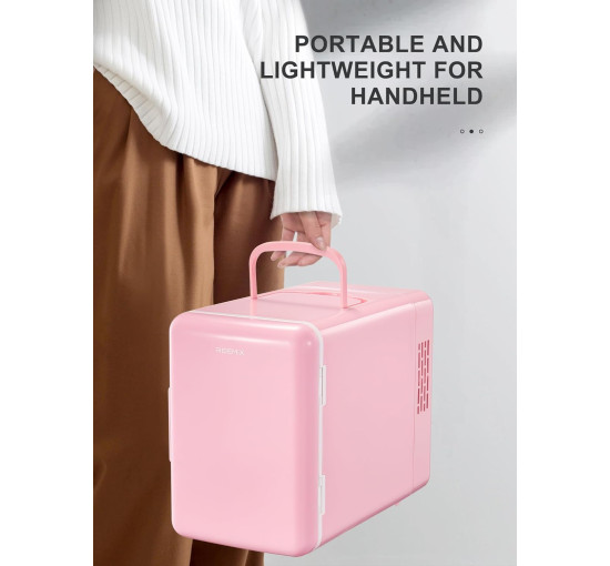 Reemix портативний холодильник-охолоджувач та підігрівач KM-14-4L, 4 літри, рожевий (4197)