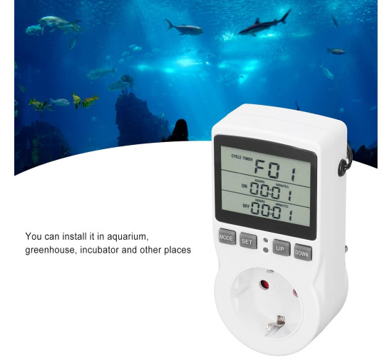 Розетка контролю температури DAUF, високоточний регулятор температури з таймером для акваріума (0158)