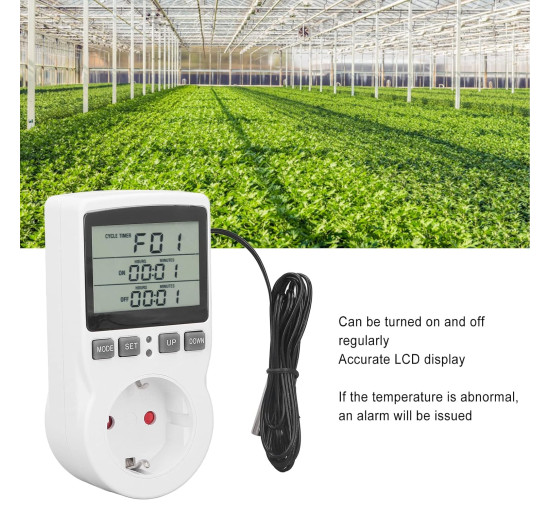 Розетка контролю температури DAUF, високоточний регулятор температури з таймером для акваріума (0158)