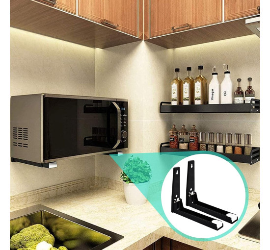 Розсувна підставка Husalsea 301-12799 для мікрохвильової печі, чорна (4026)