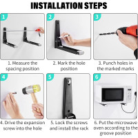 Розсувна підставка Husalsea 301-12799 для мікрохвильової печі, чорна (4026)