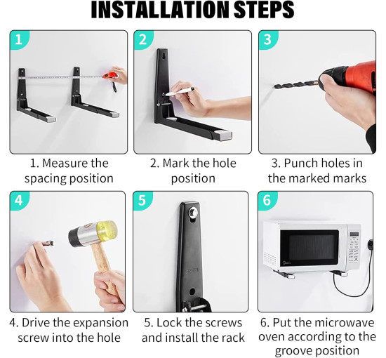 Розсувна підставка Husalsea 301-12799 для мікрохвильової печі, чорна (4026)