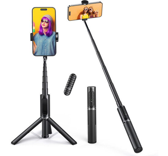 Селфі-палиця ATUMTEK ATSS002 3 в 1 з бездротовим пультом дистанційного керування та підставкою-штативом, чорна (0030)