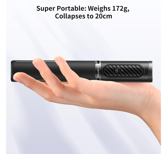 Селфі-палиця ATUMTEK ATSS002 3 в 1 з бездротовим пультом дистанційного керування та підставкою-штативом, чорна (0030)