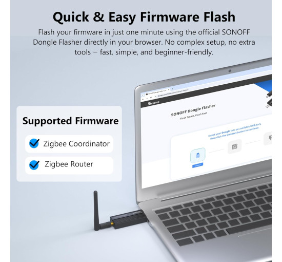 SONOFF бездротовий USB-адаптер Zigbee 3.0 ZBdongle-P, чорний (4199)