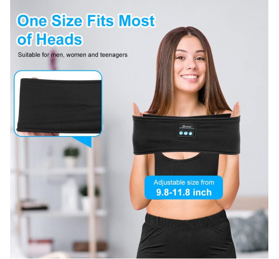 Спортивні навушники Flintronic з пов'язкою на голову, чорні (3144)