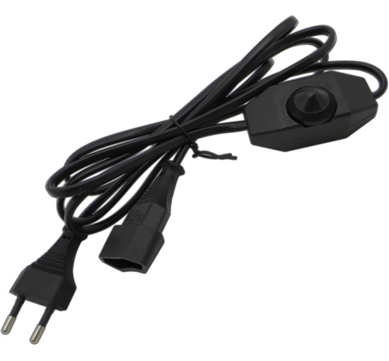 Світлодіодний димер PB-Versand 534 (DIM-CP-BL) 1-60 Вт з кабелем 2м (вилка + розетка) з плавним регулюванням яскравості, чорний (4073)