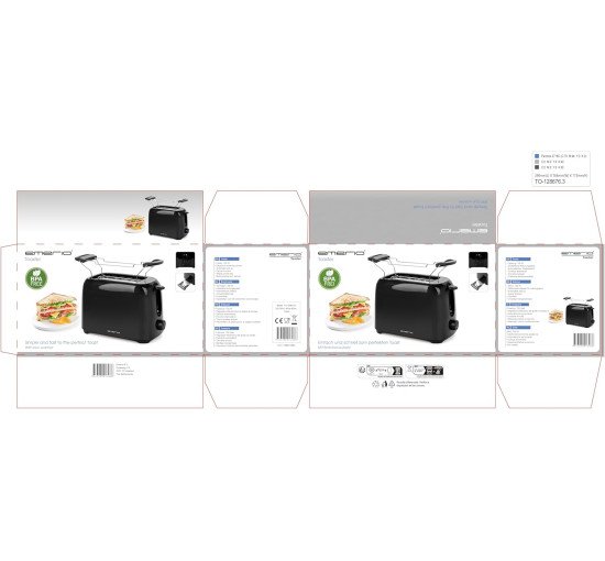 Тостер Emerio TO-128676.3, 700 Вт, чорний (2119)