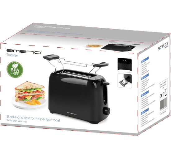 Тостер Emerio TO-128676.3, 700 Вт, чорний (2119)