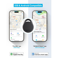 Трекер MOMAX Pinpop Duo Find My Locator (BR11), совместимый с Android и Apple, черный (4123)