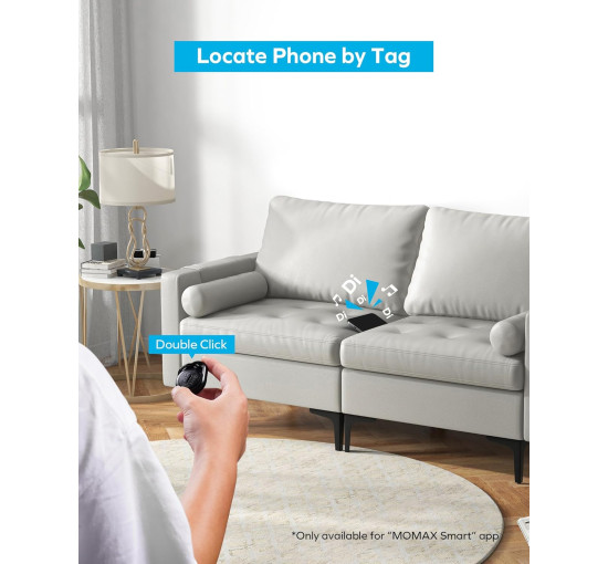 Трекер MOMAX  Pinpop Duo Find My Locator (BR11), сумісний з Android та Apple, чорний (4123)