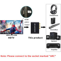 Цифровий аудіоконвертер AMANKA EX05-DE HDMI на HDMI SPDIF/Toslink RCA L/R, чорний (3162)