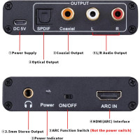 Цифровий аудіоконвертер AMANKA EX05-DE HDMI на HDMI SPDIF/Toslink RCA L/R, чорний (3162)