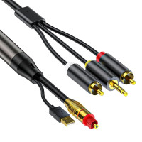 Цифровой оптоволоконный аудиокабель GIRKING GK-003 с 2RCA + 3,5 мм (3180)