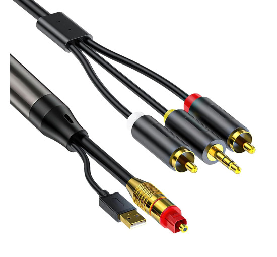 Цифровий оптоволоконний аудіокабель GIRKING GK-003 з 2RCA + 3,5 мм (3180)