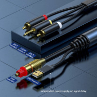 Цифровой оптоволоконный аудиокабель GIRKING GK-003 с 2RCA + 3,5 мм (3180)