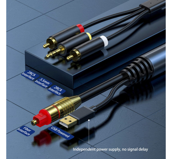 Цифровий оптоволоконний аудіокабель GIRKING GK-003 з 2RCA + 3,5 мм (3180)