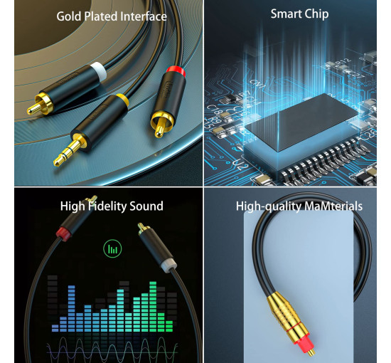 Цифровий оптоволоконний аудіокабель GIRKING GK-003 з 2RCA + 3,5 мм (3180)