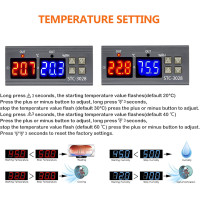 Цифровой термостат BE-TOOL STC-3028, универсальный контроллер температуры и влажности с датчиком для холодильника, инкубатора, черный (0182)