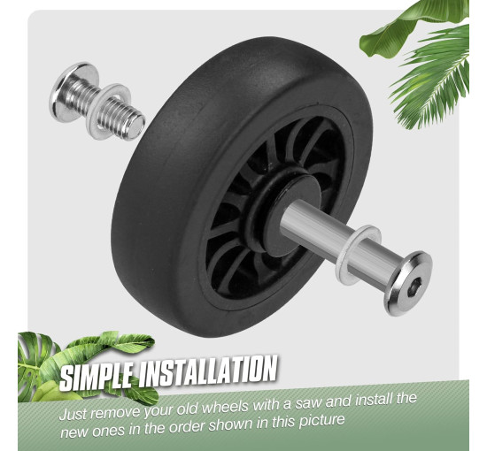 Універсальні безшумні колеса Vivikivi VK-C8 50 мм, для валізи (3048)