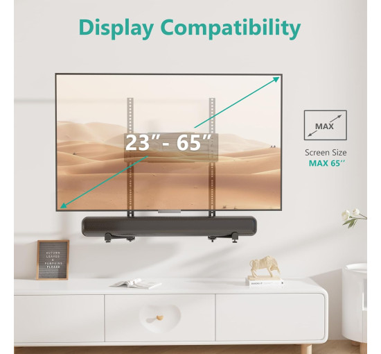 Універсальне кріплення WALI, регульований тримач для більшості телевізорів 23-65 дюймів Samsung, Bose, Sonos, LG, Vizio, чорний (2015)