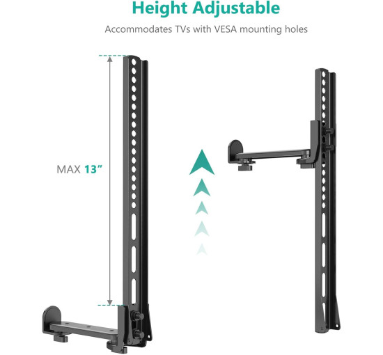 Універсальне кріплення WALI, регульований тримач для більшості телевізорів 23-65 дюймів Samsung, Bose, Sonos, LG, Vizio, чорний (2015)